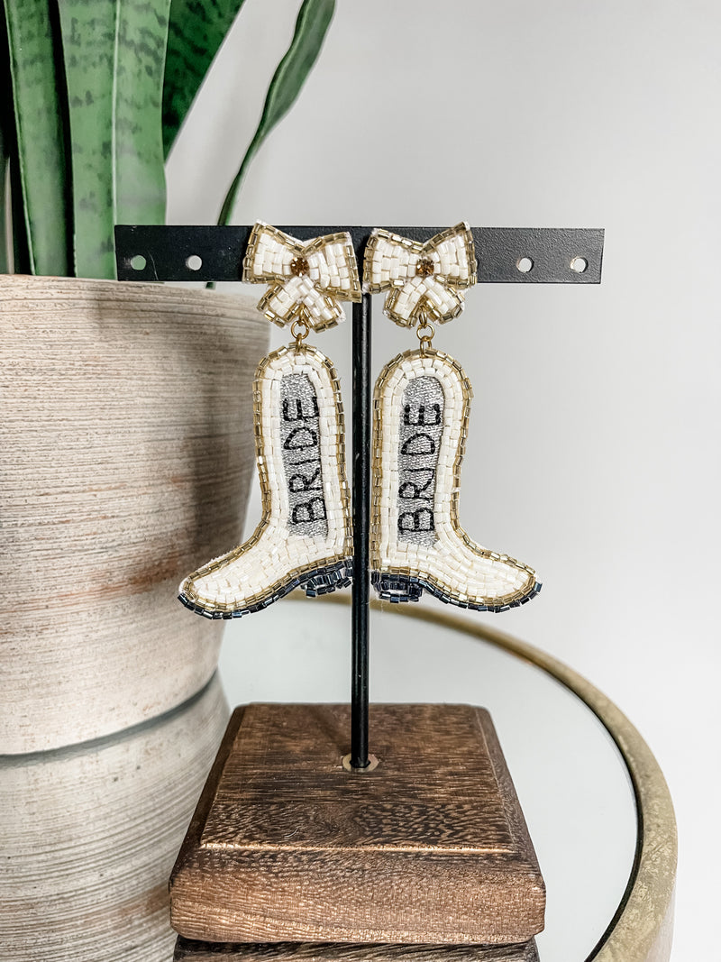 Bride & Boots Beaded Earrings