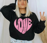 Love Distressed Graphic Sweatshirt