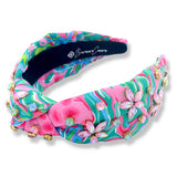 Bright Spring Floral Headband with Crystal Flowers