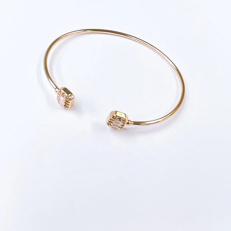 Double Square Bangle in Gold